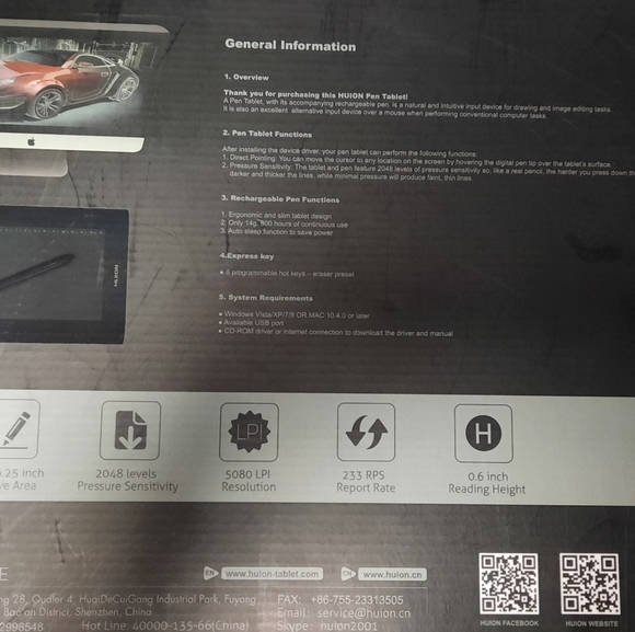 NWT Huion Drawing Tablet - Picture 2 of 6